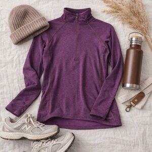 Patagonia Capilene Purple 1/4 Zip Performance Baselayer Top Women’s Size Large